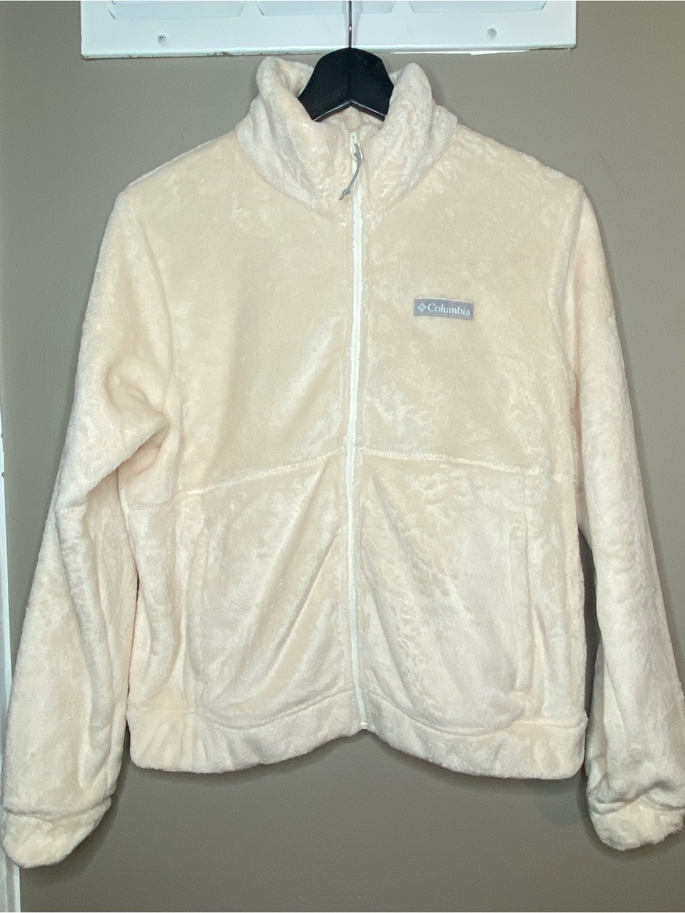 Columbia Off White Plush Full-Zip Jacket